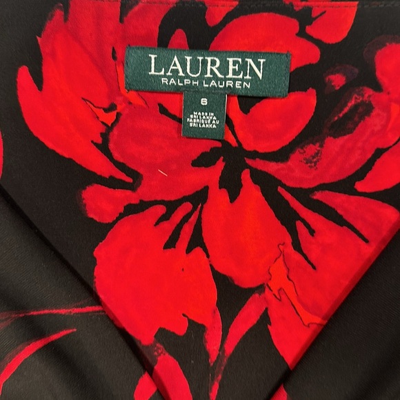 Ralph Lauren Black and Red Floral Dress - Picture 4 of 5